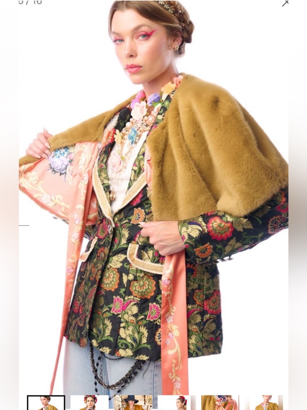 NWT Aratta Silent Journey- Grace Kelly Reversible Cape- Camel